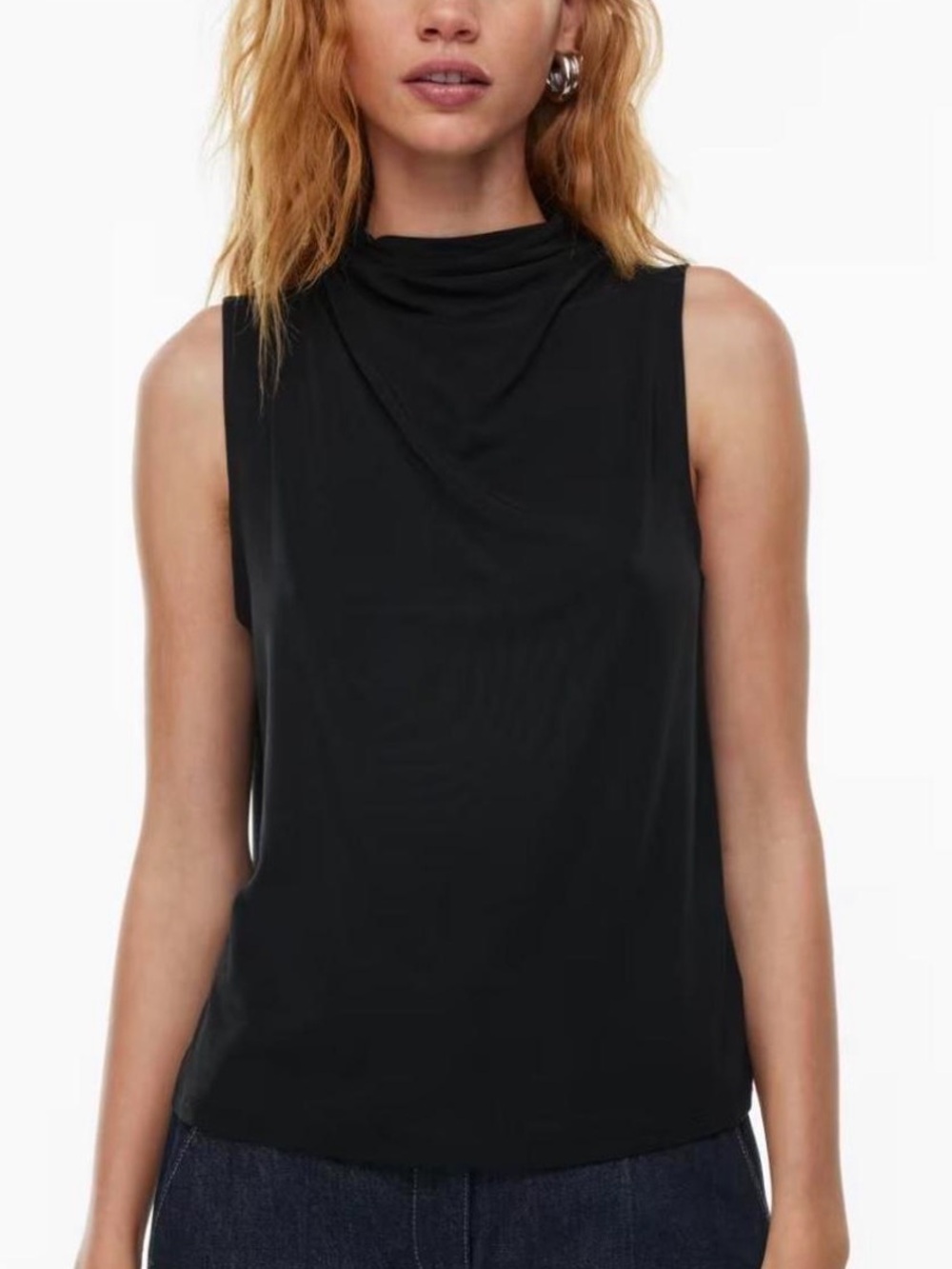 Aritzia Babaton Black Cowl Neck Tank Top Sz S